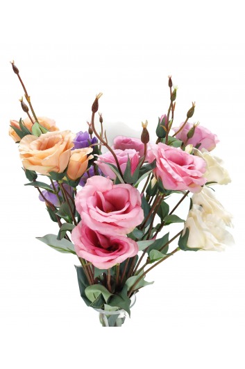 Sztuczna eustoma 55 cm – gałązka kwiatowa dekoracyjna, mix kolorów