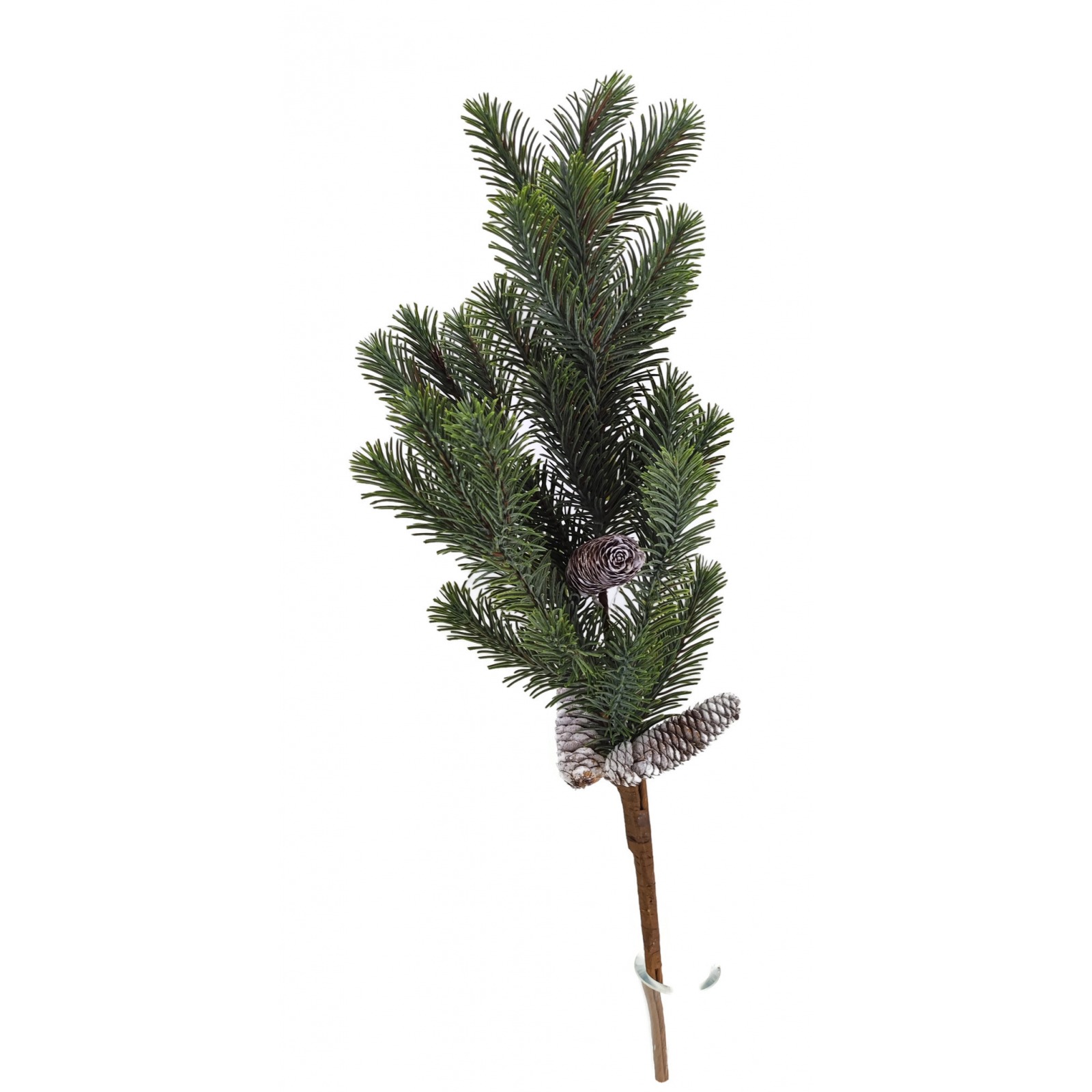 Sztuczna gałązka iglasta z szyszką 80 cm