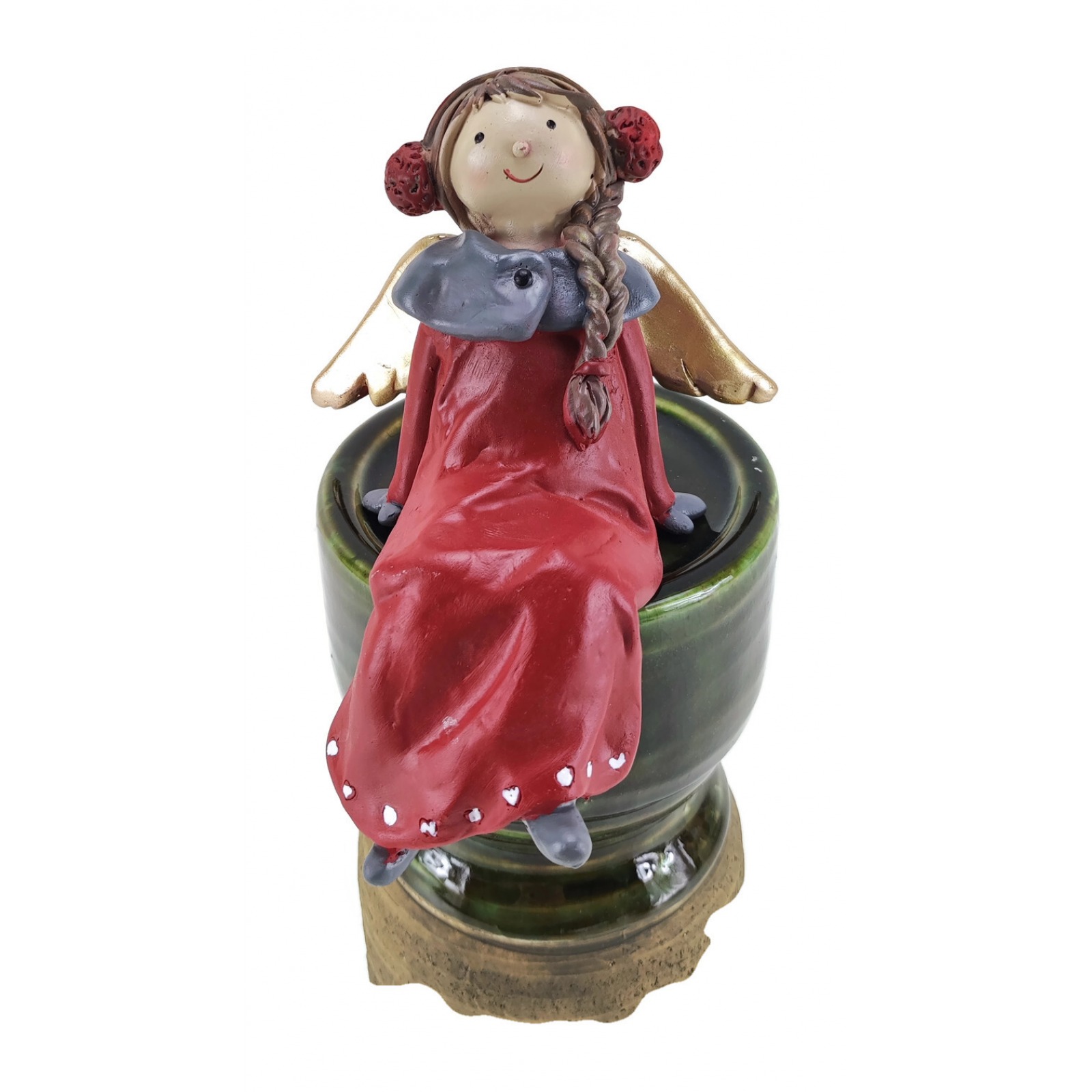 Figurka aniołka w czerwonej sukience 17 cm