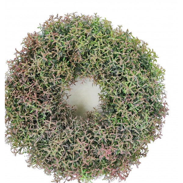 Miniatura: Sztuczny wianek dekoracyjny 40 cm – zielona dekoracja florystyczna