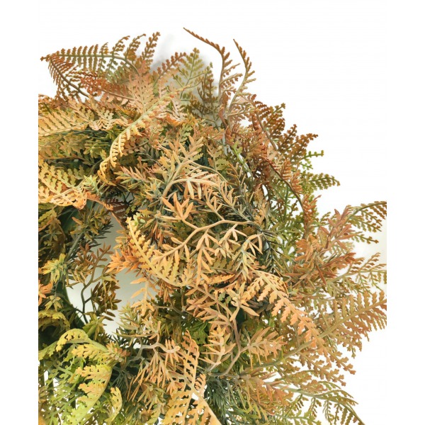 Miniatura: Sztuczny wianek z paproci 30 cm – zielono-brązowa dekoracja florystyczna