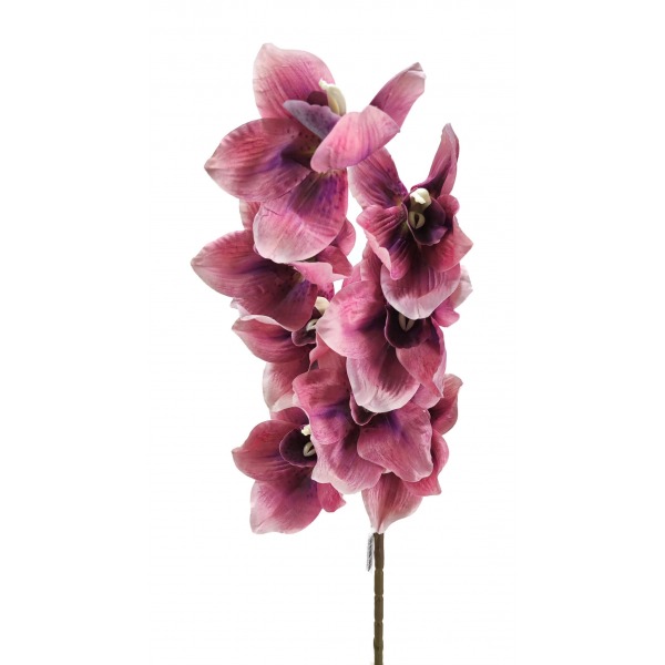 Miniatura: Sztuczny storczyk cymbidium jesienny 80 cm – gałązka kwiatowa, mix kolorów