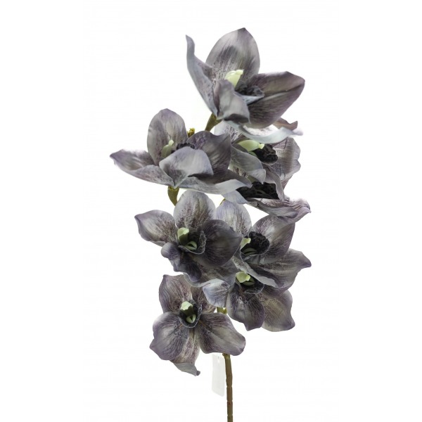 Miniatura: Sztuczny storczyk cymbidium jesienny 80 cm – gałązka kwiatowa, mix kolorów