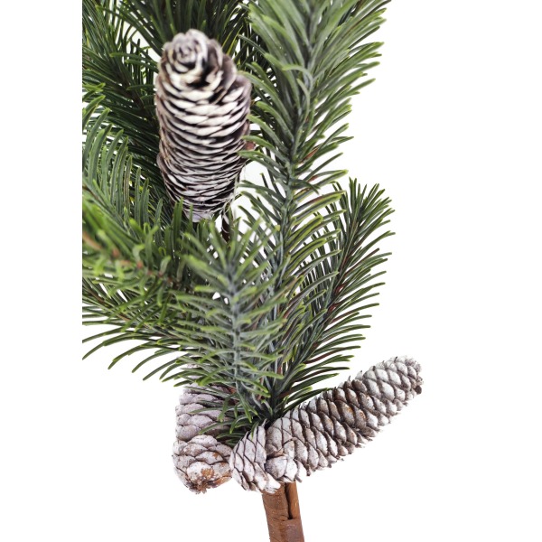Miniatura: Sztuczna gałązka iglasta z szyszką 80 cm