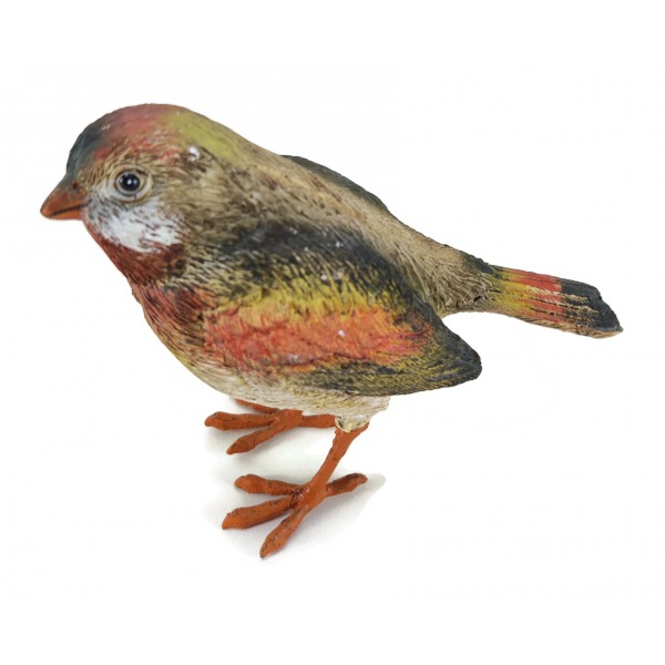 Miniatura: Ptaszek dekoracyjny w jesiennych kolorach 11 × 5,5 × 9,5 cm