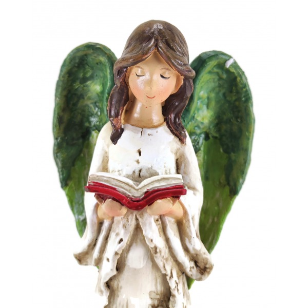 Miniatura: Figurka anioła – dziewczynka z książką 31,5 cm