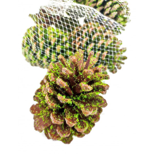 Miniatura: Zielone szyszki dekoracyjne 8–10 cm – zestaw 8 szt.