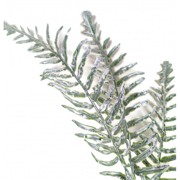 Miniatura: Sztuczna paproć bielona 50 cm – biało-zielona dekoracja florystyczna