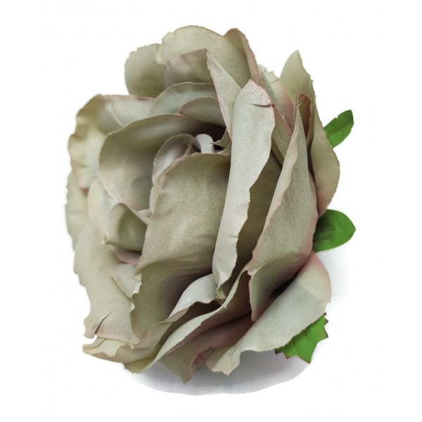 Miniatura: Sztuczna główka róży biało-zielonej 4 cm
