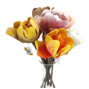 Sztuczna magnolia piankowa 15 cm – główka kwiatu dekoracyjnego, mix kolorów
